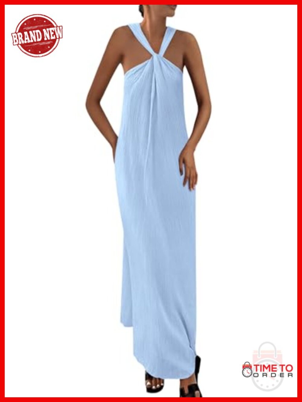 Women Sleeveless Off Shoulder Maxi Dress Flowy Beach Vacation Party